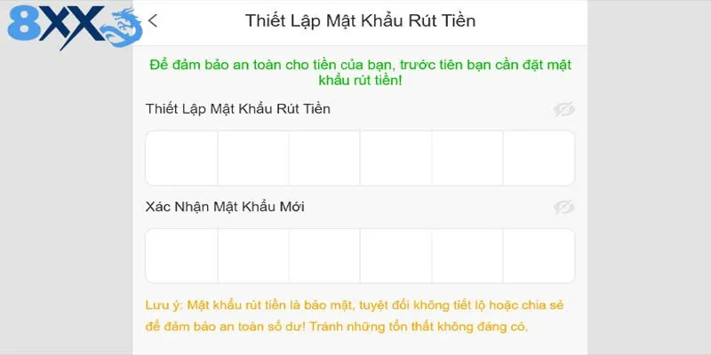 Điều kiện để rút tiền 8XX