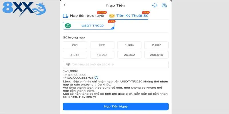 Nạp tiền 8XX qua ví điện tử